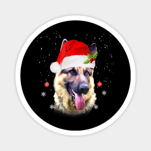 German Shepherd Santa Hat Merry Christmas Magnet